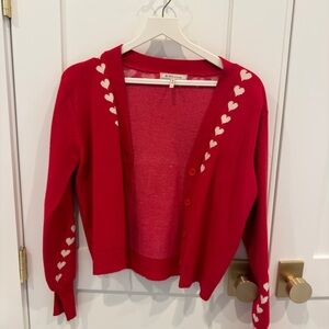 BCBG Red Heart Patterned Women's Sweater